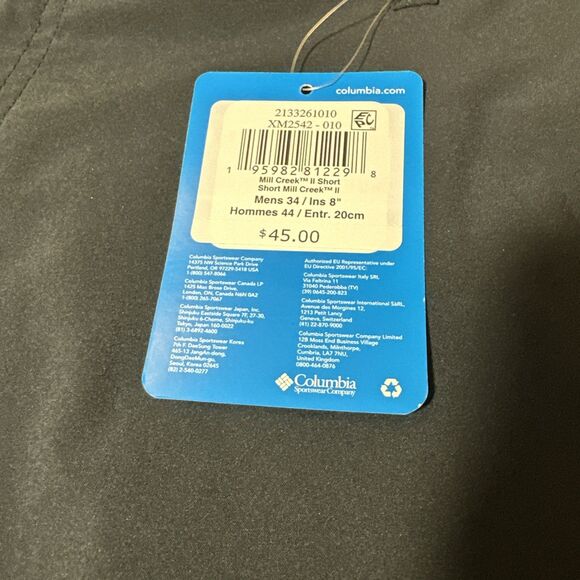 Columbia Men’s Mill Creek II 8” Tech Hike Shorts  Black Size 34 Omnishade SPF 50 - Picture 4 of 11